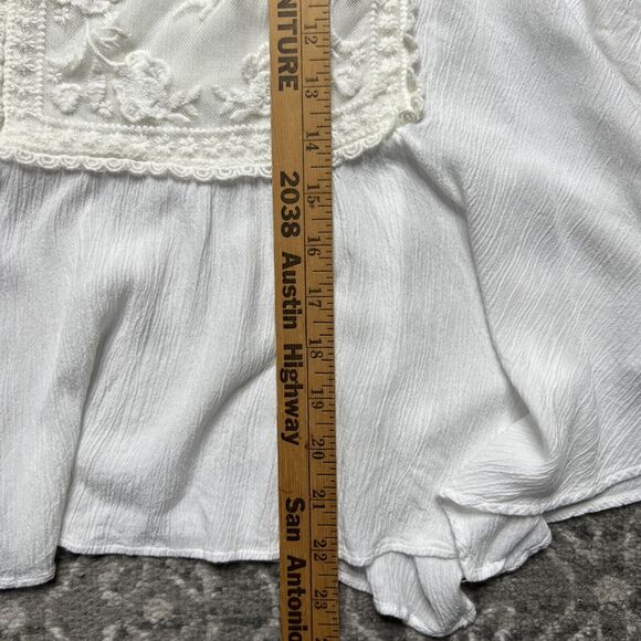 Abercrombie and Fitch Flowy Tank Top Small White Lace Double Strap Y2K Coquette - Picture 4 of 8